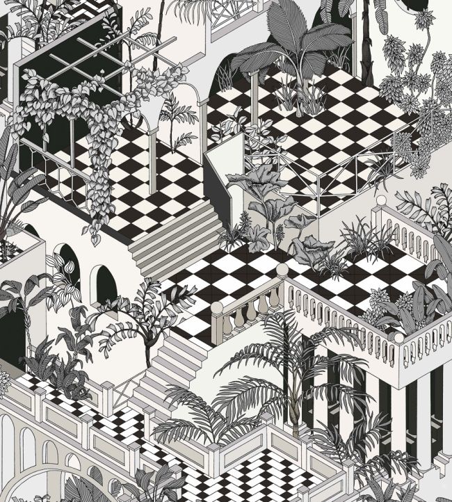 Miami Fabric by Cole & Son Black & White