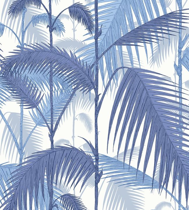 Palm Jungle Fabric by Cole & Son Hyacinth on White