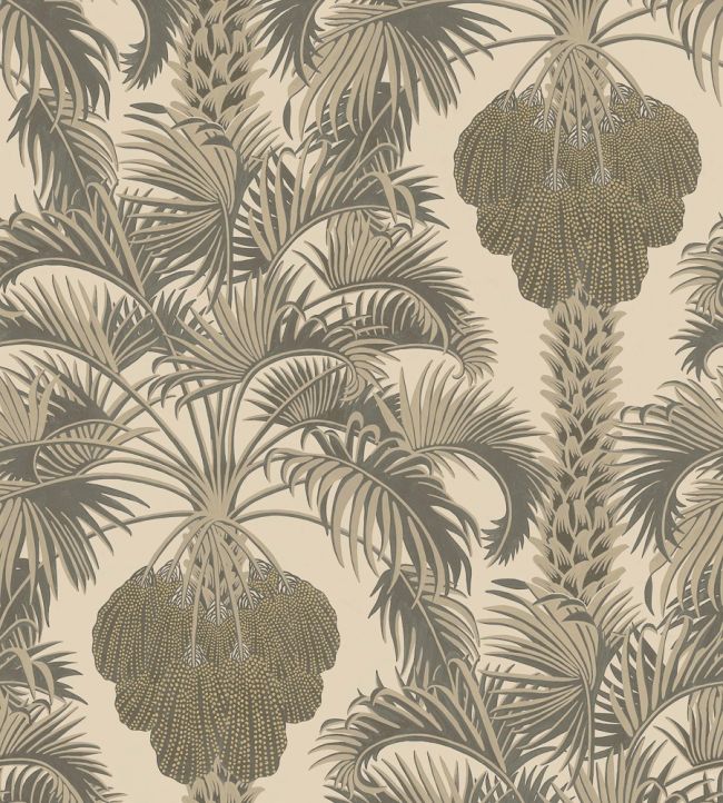 Hollywood Palm Wallpaper by Cole & Son Silver/Charcoal