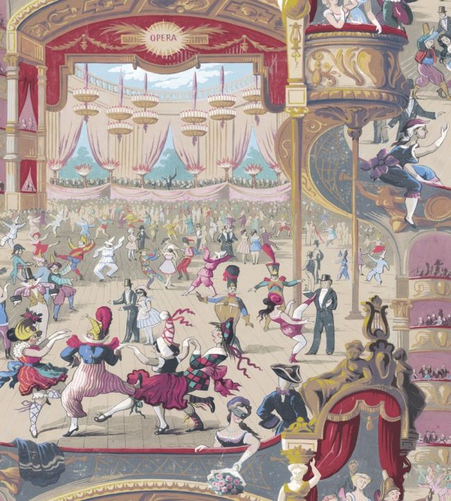 Cabaret Wallpaper by Cole & Son Red & Yellow