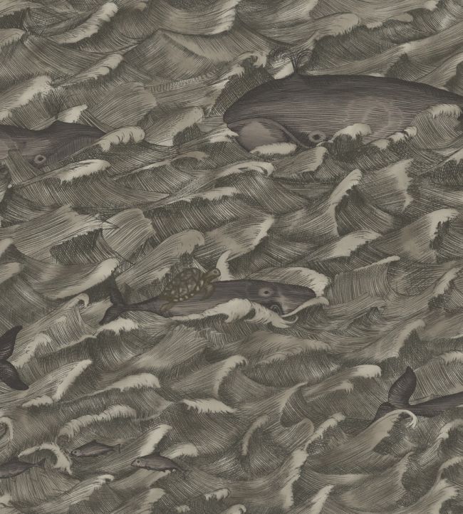 Melville Wallpaper by Cole & Son Metallic Charcoal