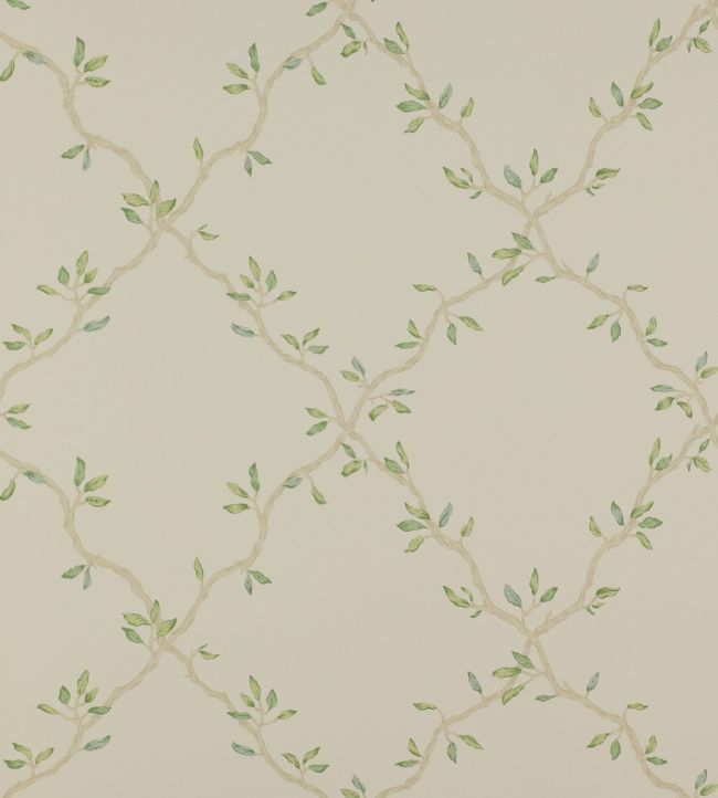 Leaf Trellis Wallpaper by Colefax and Fowler Pale Green
