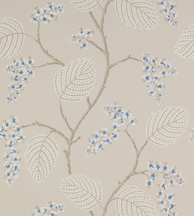 Atwood Wallpaper by Colefax and Fowler Blue/Beige