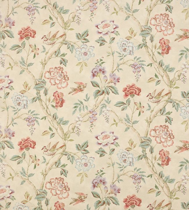 Leonora Fabric by Colefax And Fowler Coral/Sage