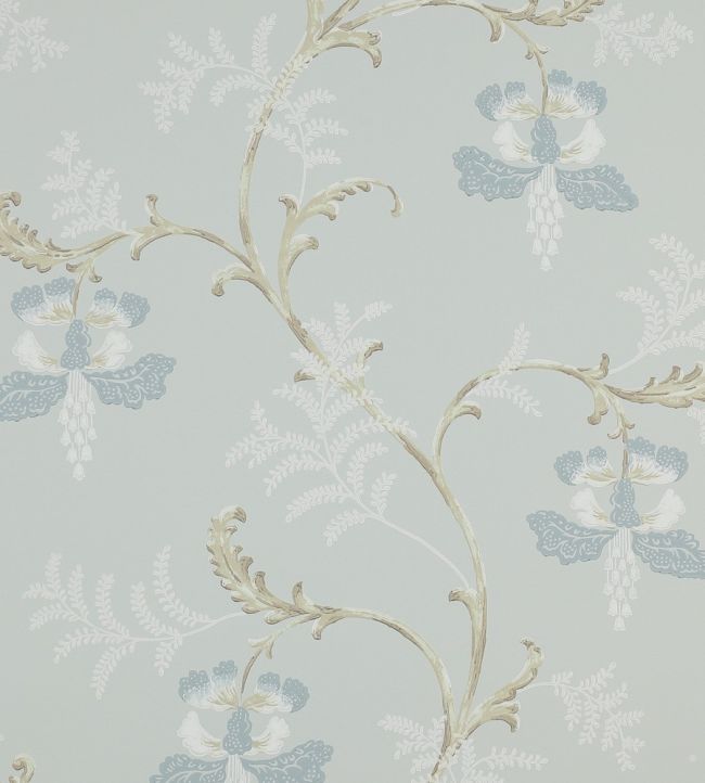 Bellflower Wallpaper by Colefax and Fowler Aqua