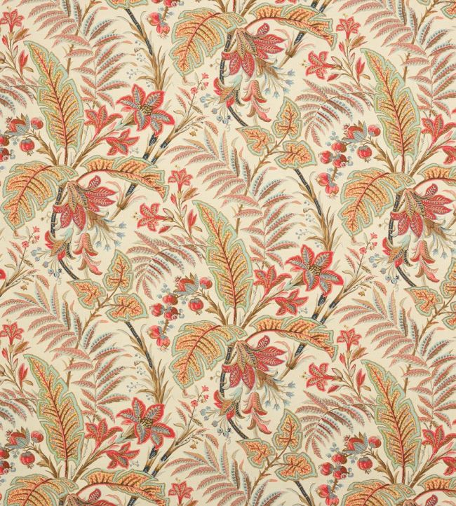 Paisley Leaf Fabric by Colefax and Fowler Tomato/Sienna