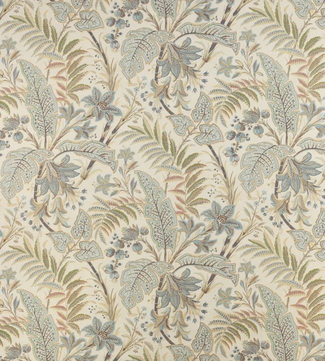 Paisley Leaf Fabric by Colefax and Fowler Old Blue
