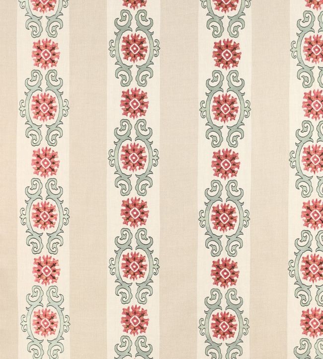 Theodore Fabric by Colefax and Fowler Red/Forest