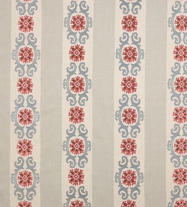 Theodore Fabric by Colefax and Fowler Tomato/Blue
