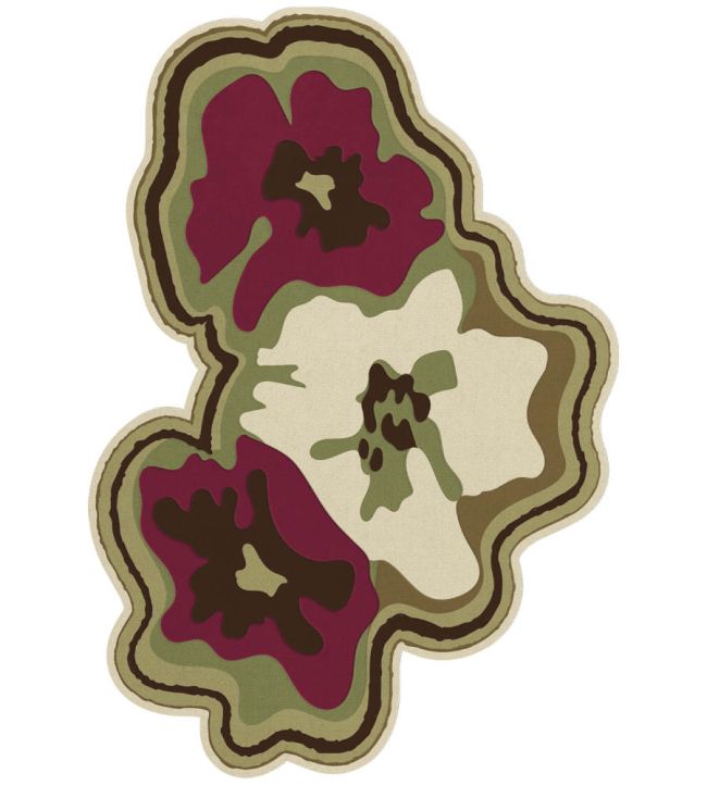 Layered Collina Strada Petal rug Olive Plum CSPEOP180270 Olive Plum