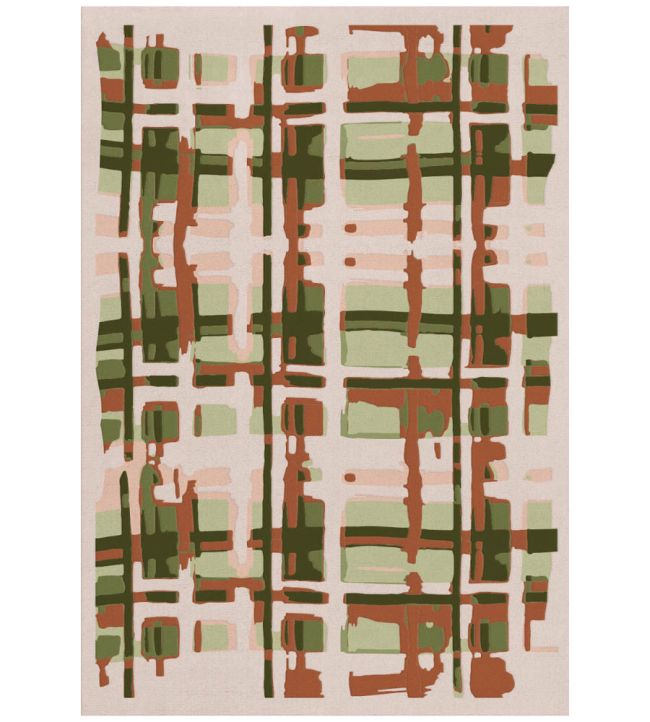 Layered Collina Strada Plaid rug Garden Pop CSPLGP180270 Garden Pop