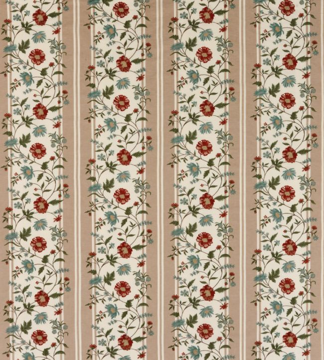 Colmar Fabric by Nina Campbell Beige/Russet/Teal