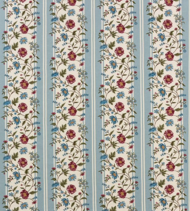 Colmar Fabric by Nina Campbell Blue/Mulberry/Olive