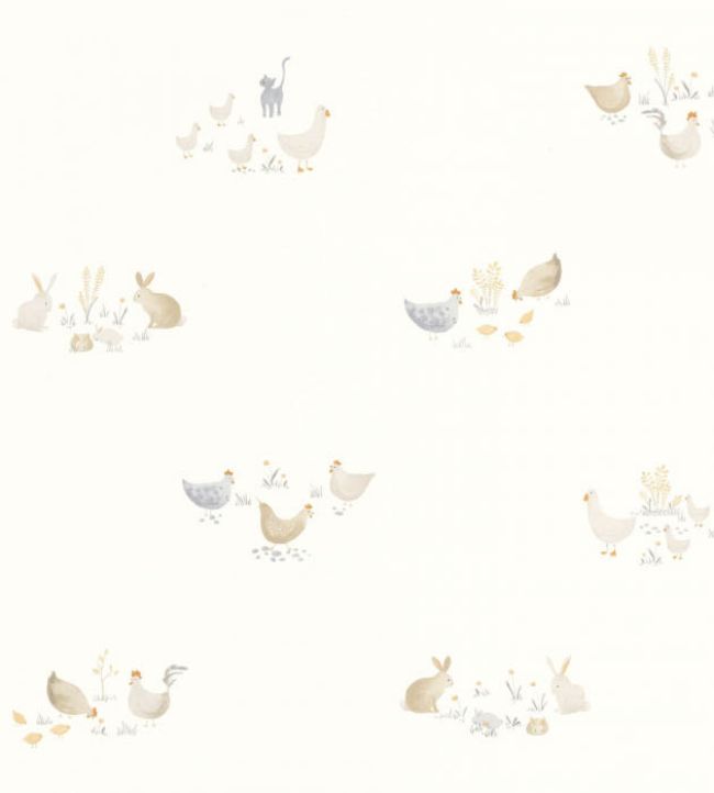 Companions Of The Farm Wallpaper by Casadeco Naturel