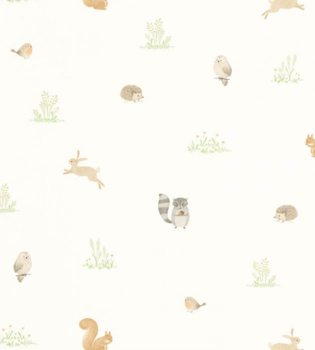 Companions Of The Forest Wallpaper by Casadeco Vert Amande