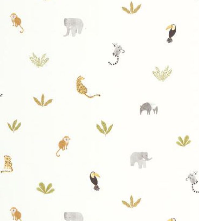 Companions Of The Jungle Wallpaper by Casadeco Vert Feuille