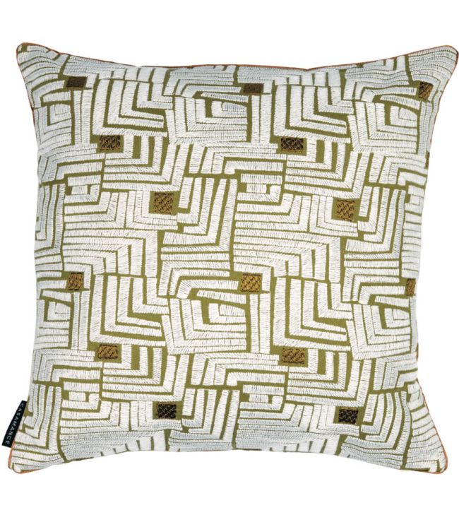 Composition Cushion 45 x 45cm by Maison Casamance Olive