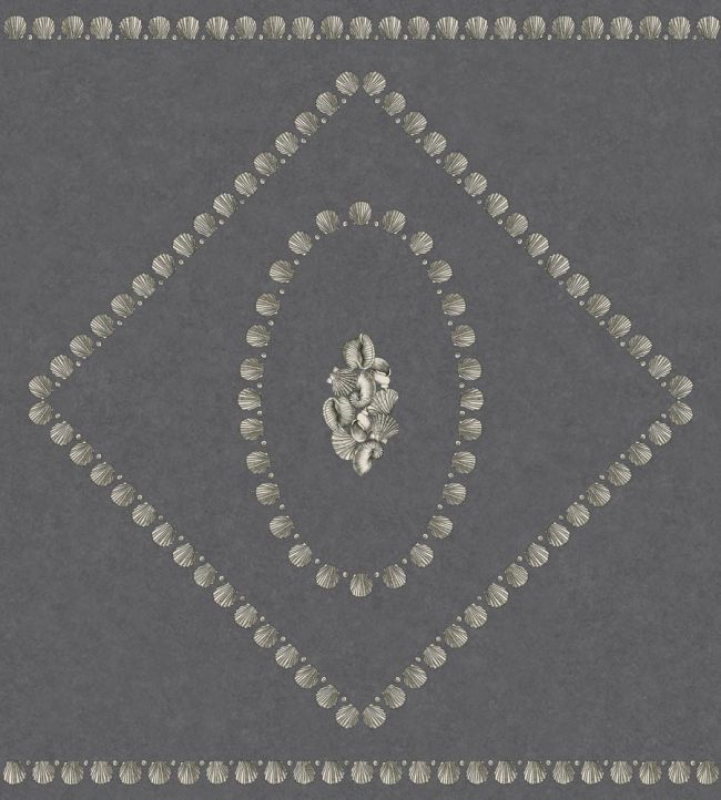 Conchiglie Wallpaper by Cole & Son Soft Gold on Charcoal