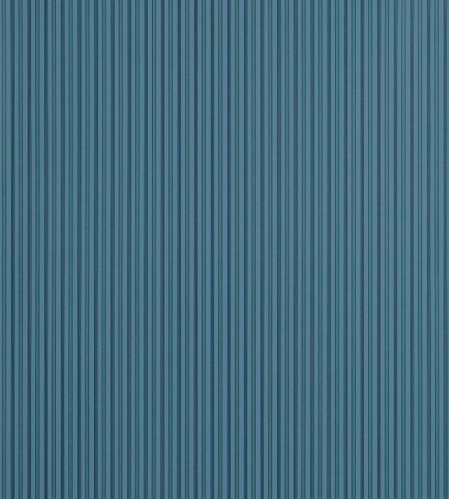 Conner Stripe Wallpaper by Thibaut Peacock Blue
