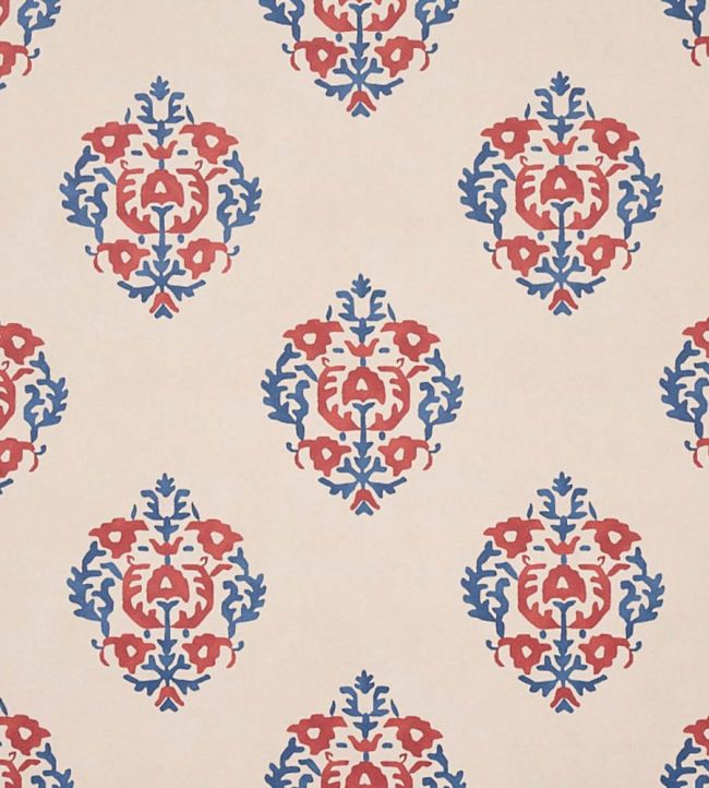 Constantine Wallpaper by Schumacher Red & Blue