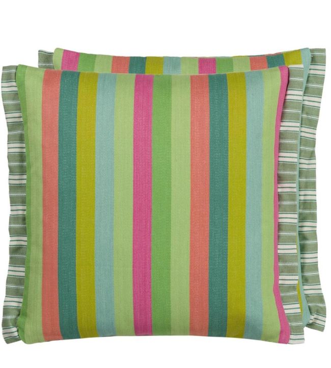 Cork Street Stripe Cushion 43 x 43cm by Designers Guild Emerald