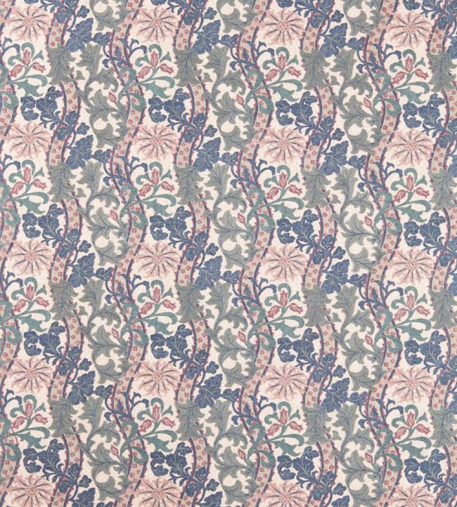 Cornflower Embroidery Fabric by Morris & Co Indigo/Plum