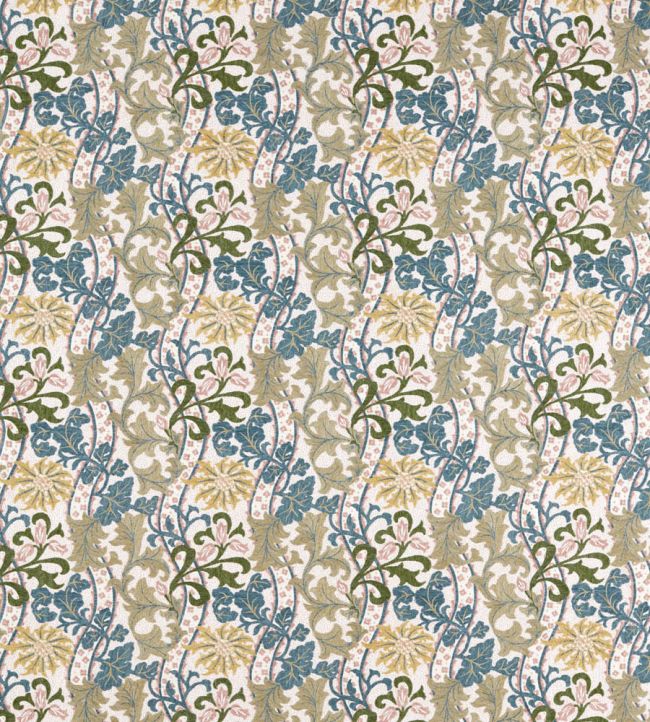 Cornflower Embroidery Fabric by Morris & Co Lemon/Nettle