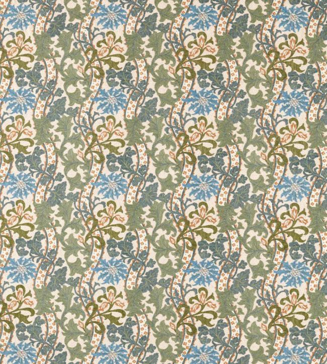 Cornflower Embroidery Fabric by Morris & Co Woad/Forest