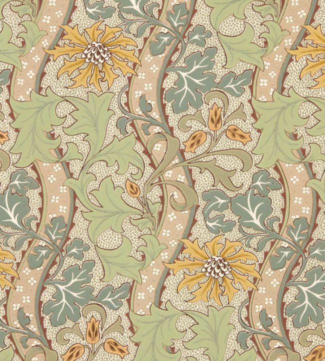 Cornflower Wallpaper by Morris & Co Lemon/Sage