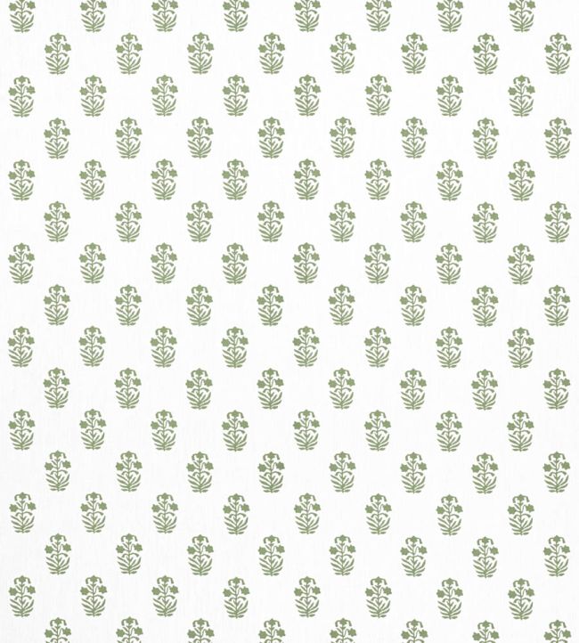 Corwin Fabric by Thibaut Green on White