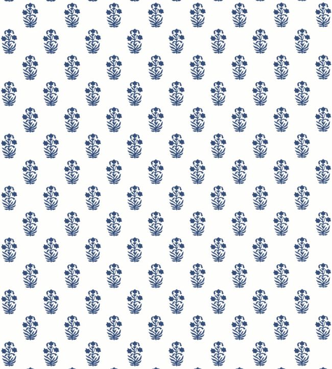 Corwin Wallpaper by Thibaut Navy on White