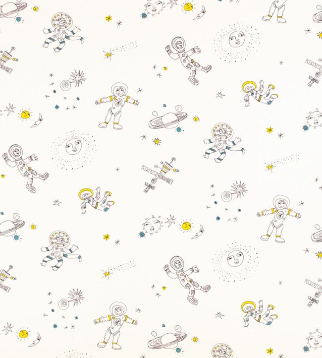 Cosmic Cats Fabric by Villa Nova Blue