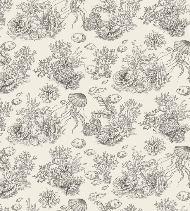 Cote Sauvage Wallpaper by Casadeco Noir Fusain