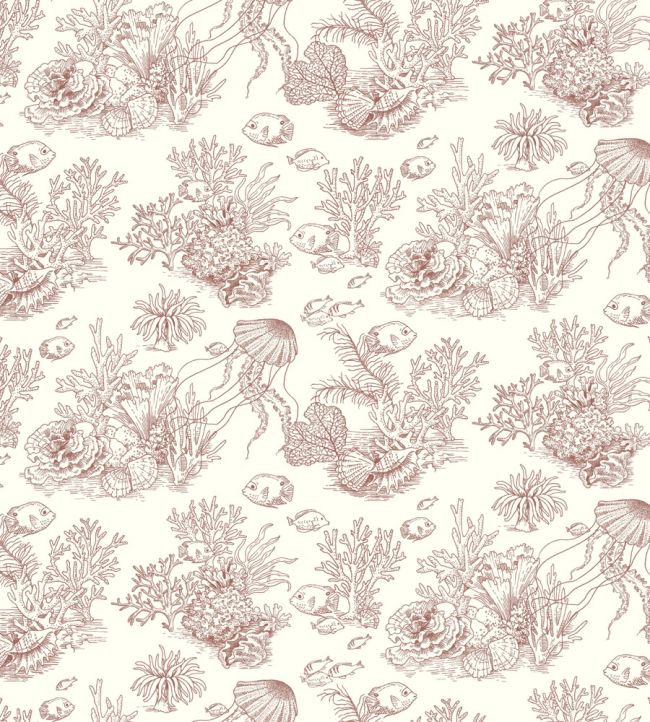 Cote Sauvage Wallpaper by Casadeco Rouge Ecrevisse