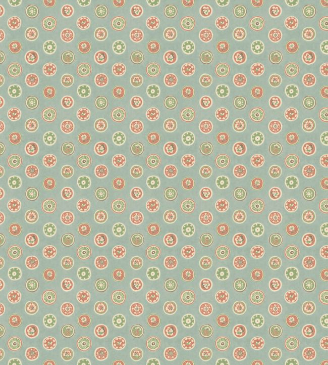 Court Buttons Wallpaper by GP & J Baker Aqua/Red