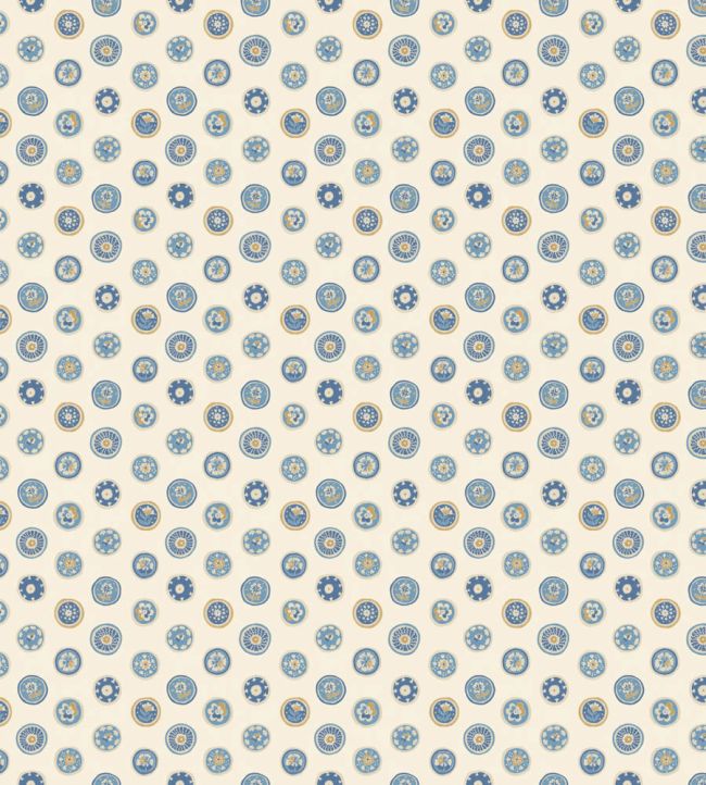 Court Buttons Wallpaper by GP & J Baker Blue