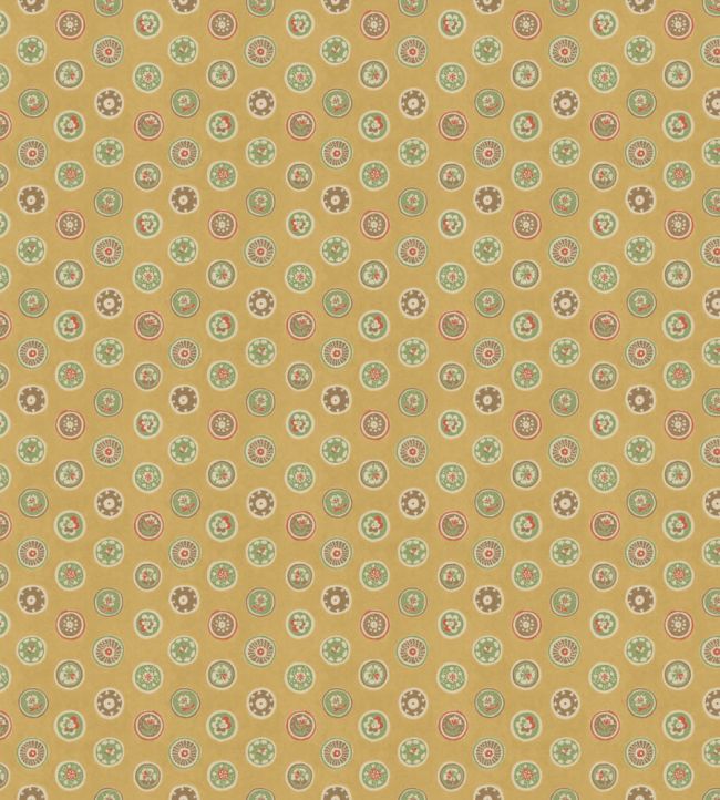 Court Buttons Wallpaper by GP & J Baker Ochre