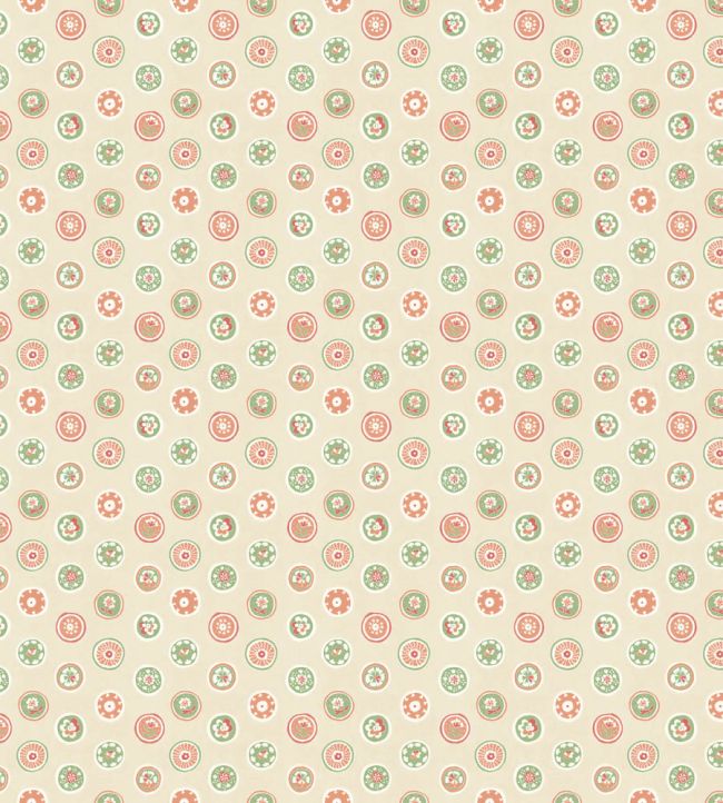 Court Buttons Wallpaper by GP & J Baker Pink/Green