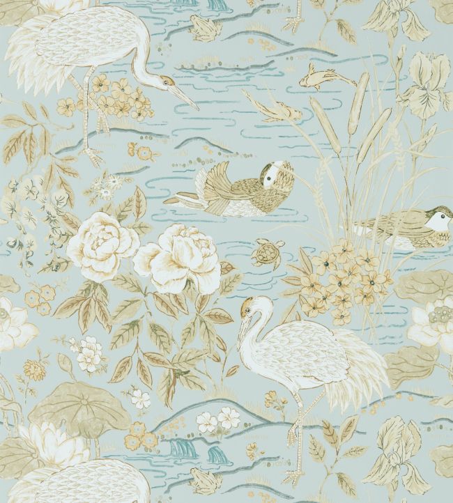Crane & Frog Wallpaper by Sanderson Sky / Honey