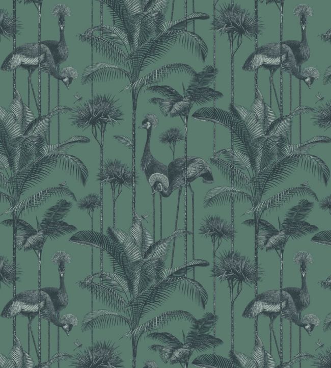 Crane Fonda Wallpaper by Divine Savages Jade Green