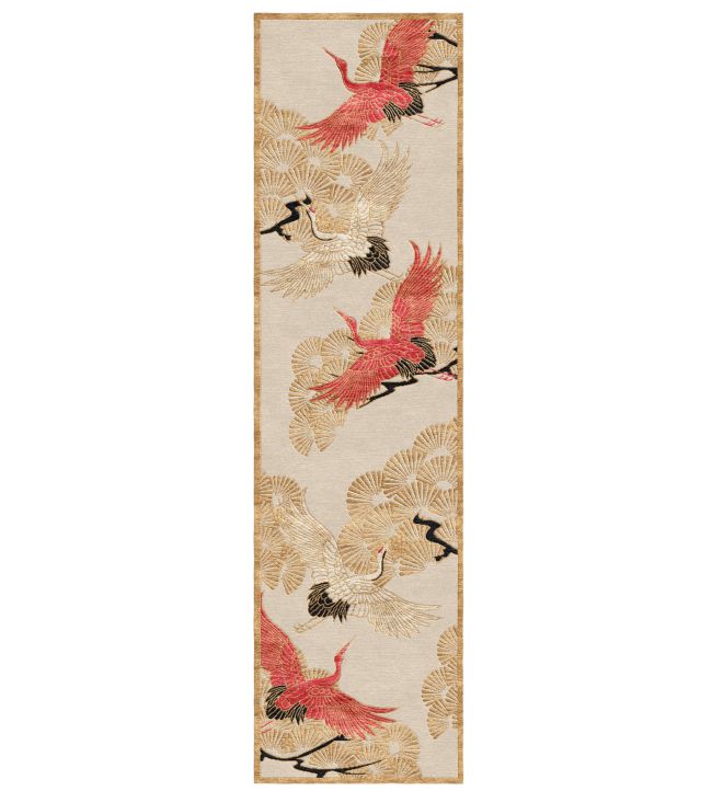 Wendy Morrison Cranes In Trees Runner rug Red/Gold WM-5060410393999 Red/Gold