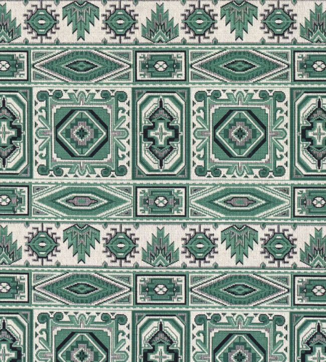 Crowley Epingle Fabric by Schumacher Green