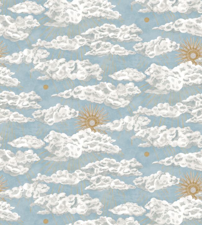 Cumulus Sol Wallpaper by Josephine Munsey Light Blue