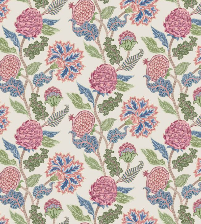 Cynara Fabric by Osborne & Little Raspberry/Cobalt