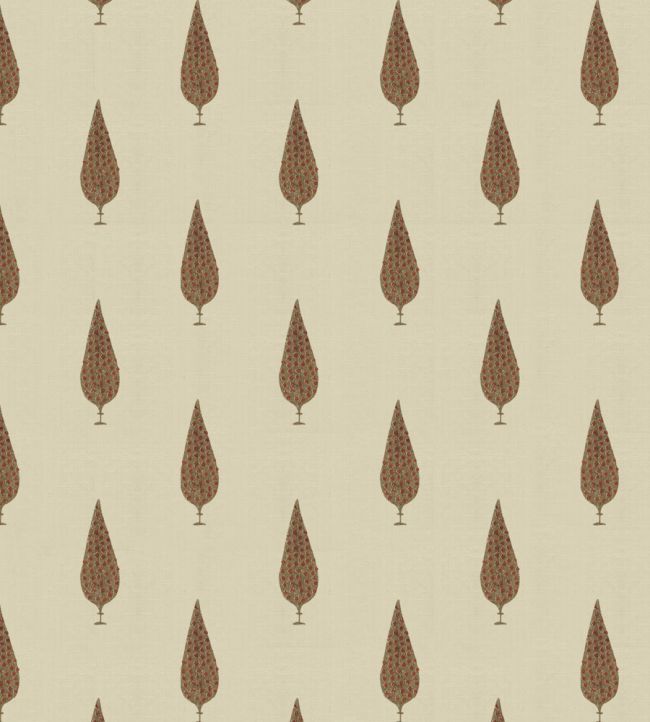 Cypress Fabric by JORO Coffee/Red