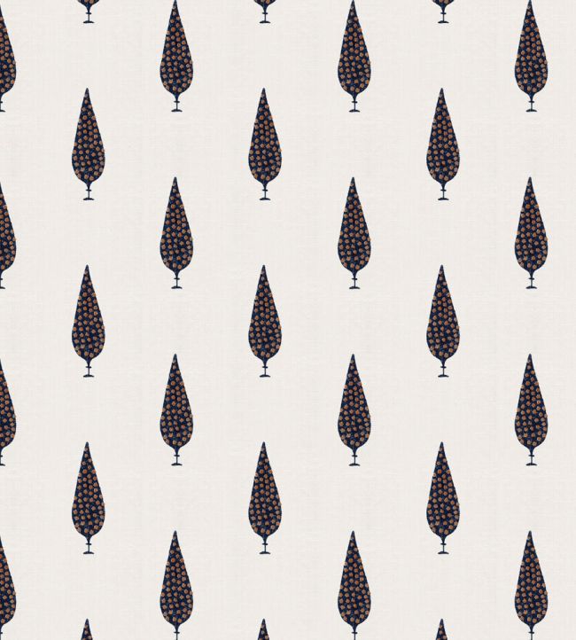 Cypress Fabric by JORO Navy/Cocoa