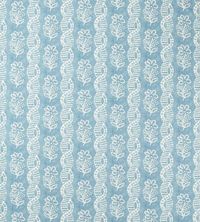 Dabu Stripe Fabric by Zoffany Wedgwood Blue