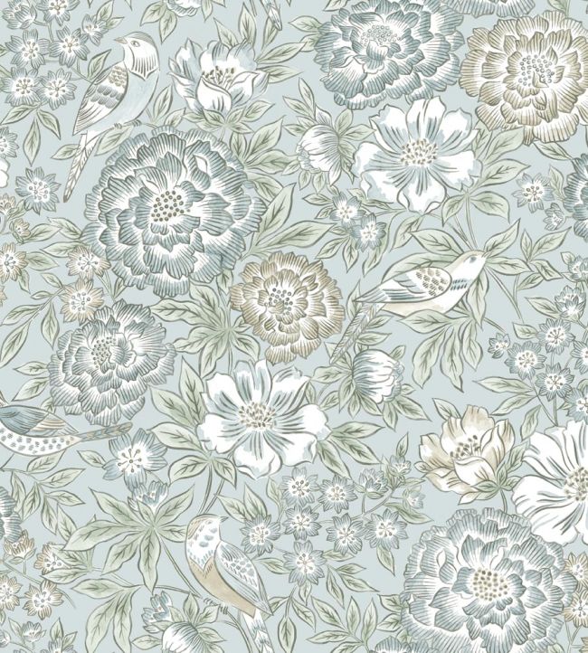Dagmar Wallpaper by Borastapeter Blue