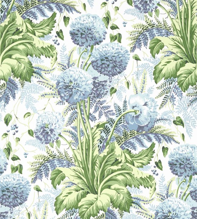 Dahlia Wallpaper by Anna French Sky on White