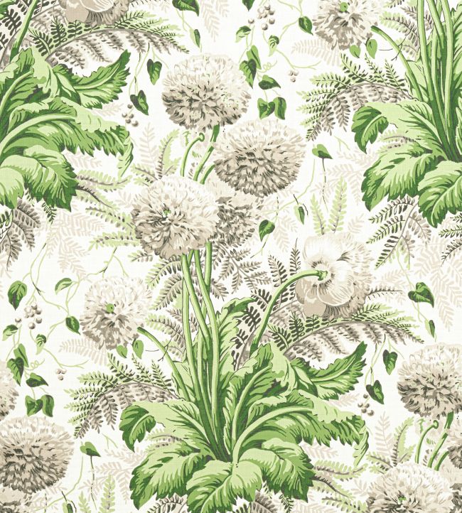 Dahlia Fabric by Anna French Spring on White